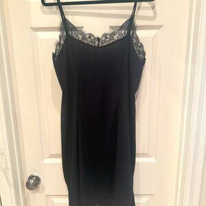 H&M Black Lace Trimmed Slip Dress